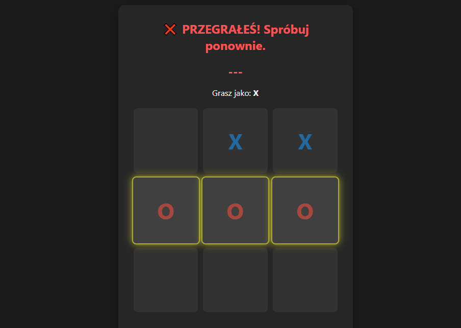 Tic Tac Toe (kółko krzyżak ;)